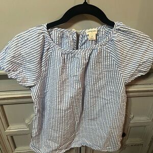 Crewcuts Blue and White seersucker size 12 girls Striped Blouse